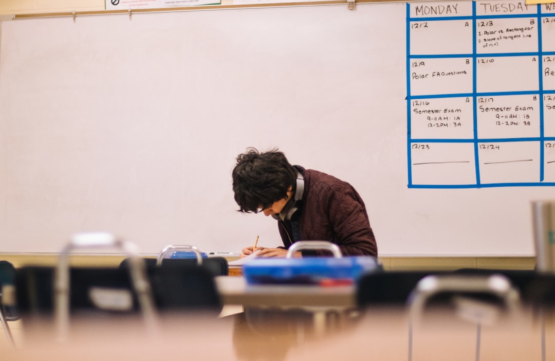 concentrated student desk